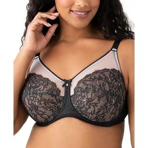Wacoal Model 855186 Retro Chic Full Figure Underwire Bra Black 36I‎ 36 I New